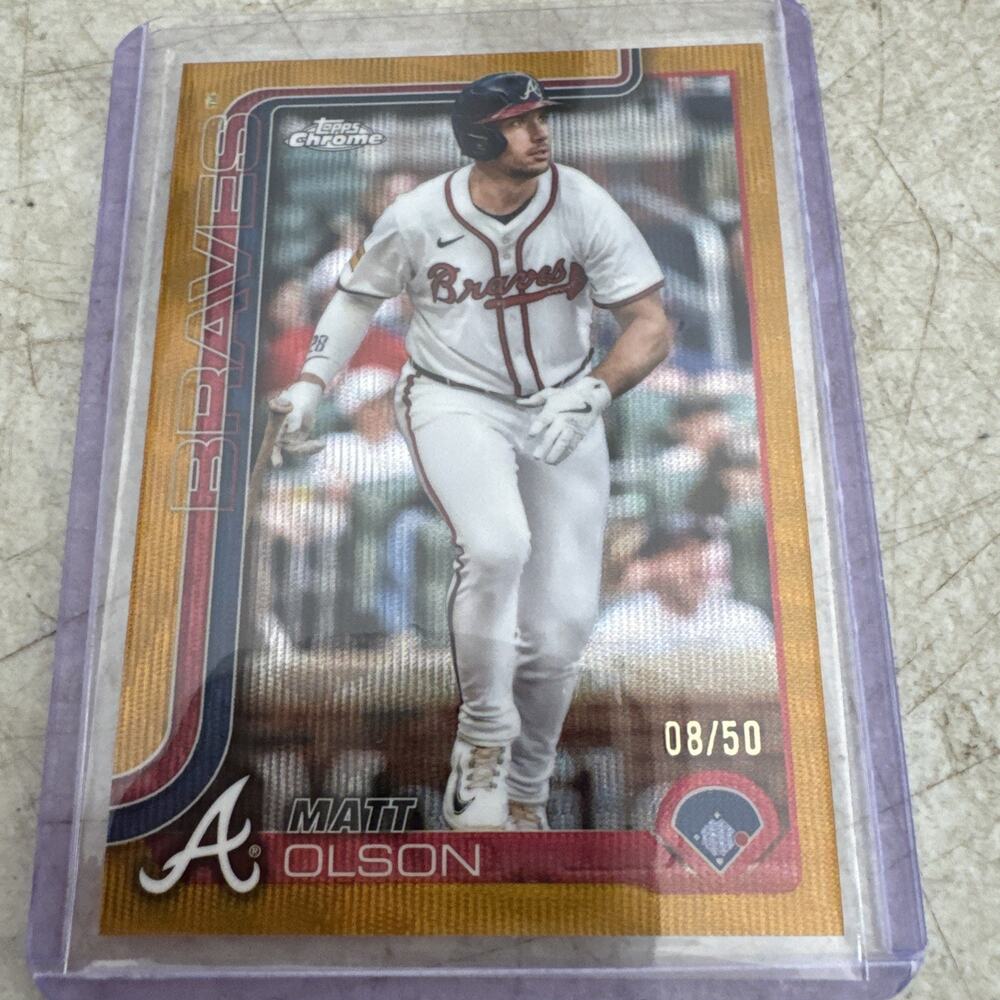 MATT OLSON 2025 TOPPS CHROME BASEBALL GOLD REFRACTOR BRAVES /50